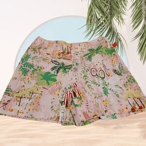 BOSTON PROPER Shorts Vintage Tropical Beach Size 4 New with Tag Pink/ Green